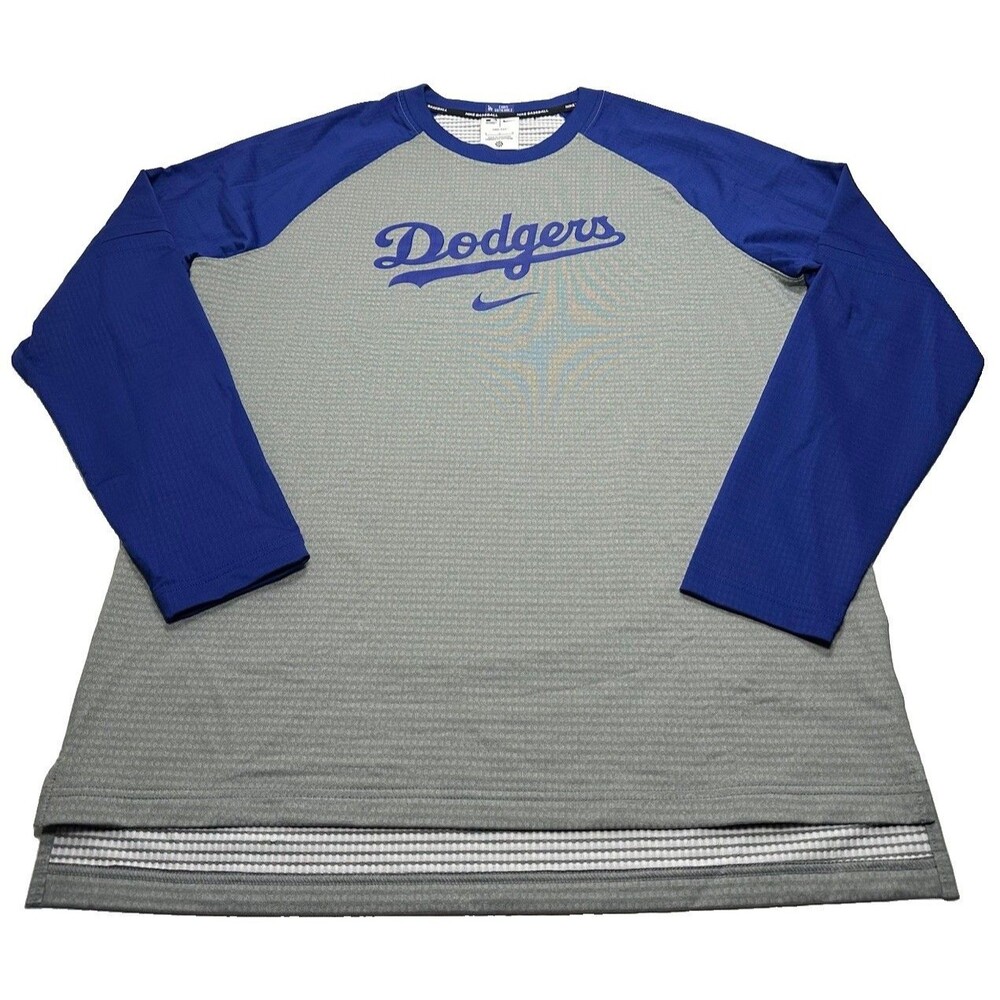Nike Dri-Fit MLB Los Angeles Dodgers Team Issue Game Time Raglan L/S Shirt Large